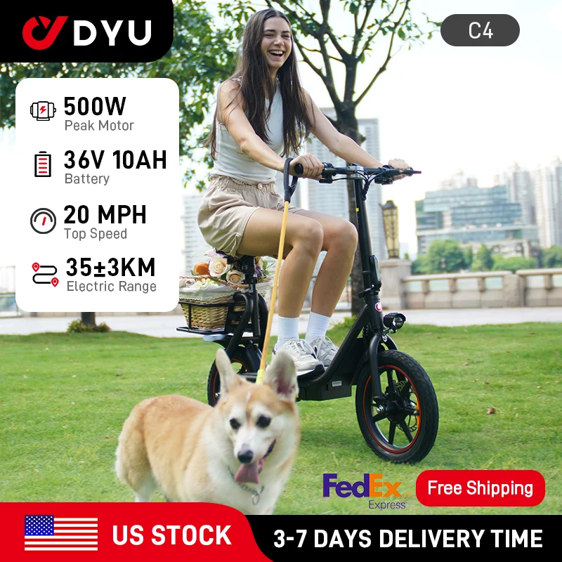 C4 Peak 500W Electric Scooter with Seat&Basket, 15.5 Miles Ranges 15.5MPH Max Speed,Electric Scooter,UL2272 1 Year Warranty