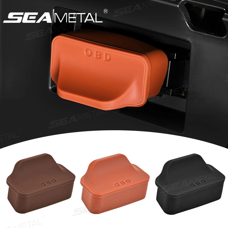 SEAMETAL Silicone Car OBD Port Dust Cover Handle Design OBD Port Lock Protector Sleeve Caps Waterproof Dustproof Car Accessories