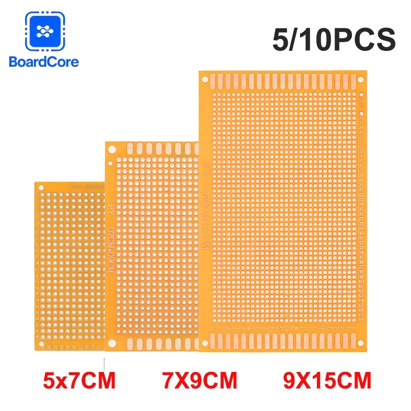 5/10pcs 5x7cm 7x9cm 9x15cm Universal PCB Board Yellow Single Sided PCB Printed Circuit Board for Arduino