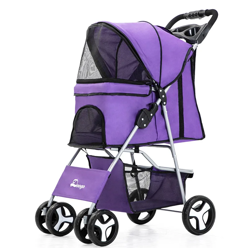 Luxury Folding Pet Stroller for Dog /outdoor Dog Strollers Pet Trolley for Sale / Pet Stroller Carrier Travel With Large Wheels