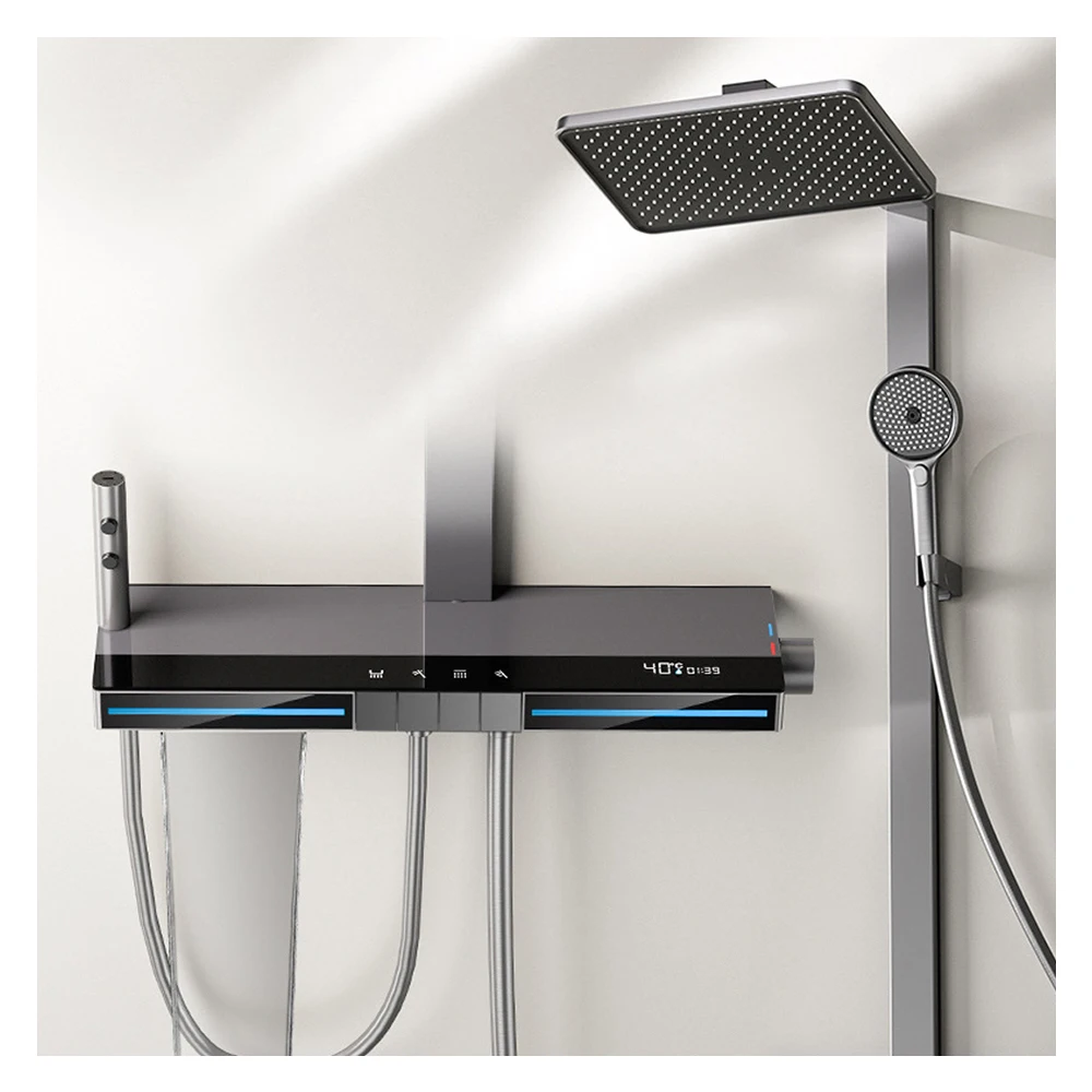 2024modern Shower Bathroom Design Digital Display Luxury Showers Mixer Sets Thermostatic Shower Faucet Set Rain Dual Head System