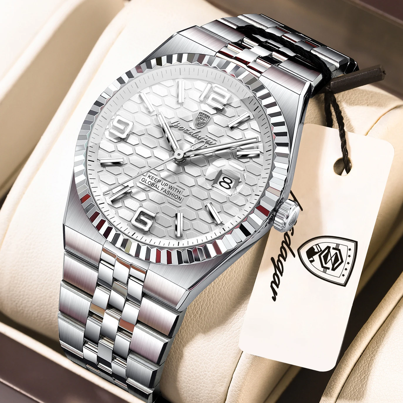 POEDAGAR Casual Top Men Clock Waterproof Luminous Date Luxury Man Watch Stainless Steel Quartz Fashion Men's Watches Couple Gift