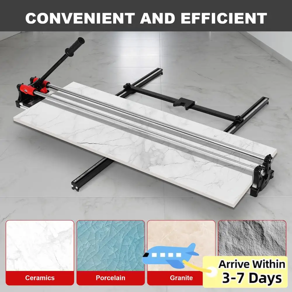 Manual Tile Cutting Machine Shockproof Double Guide Rails Cutter Anti-Slip Improves Work Efficiency