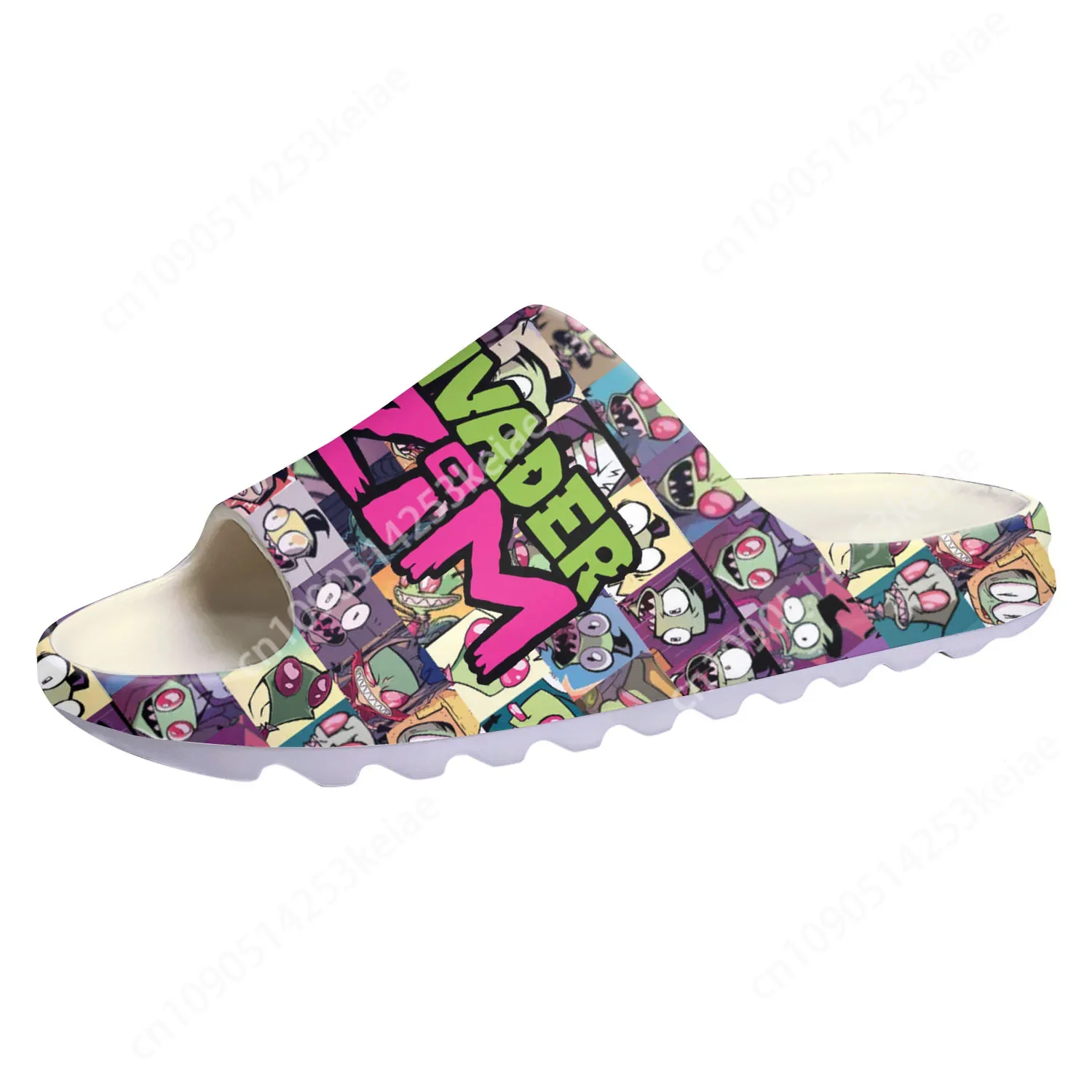 Hot Cartoon Animation Invader Custom Soft Sole Sllipers Cartoon Zim Mens Womens Home Clogs Custom Water Shoes on Shit Sandals