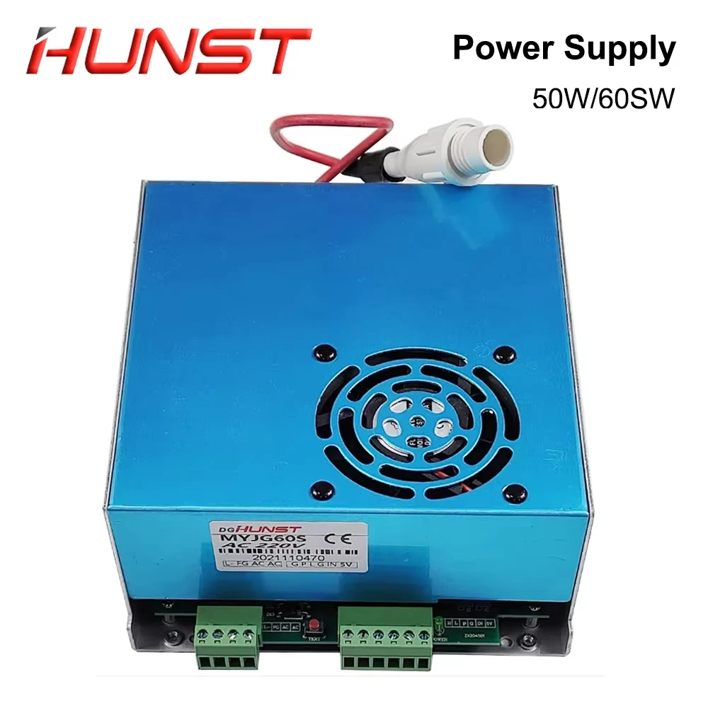 Hunst MYJG 50W 60W CO2 Laser Power Supply 110V/220V Optional, Suitable For 40~70w Cutting And Engraving Machine Glass Tube