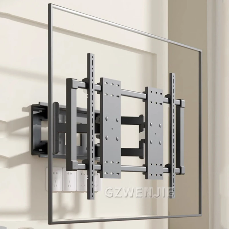 50-120 inch TV Mount Monitor Holder Universal Low Profile Flat TV Wall Mount Adjustable TV Rack with Level for LCD LED TV Screen