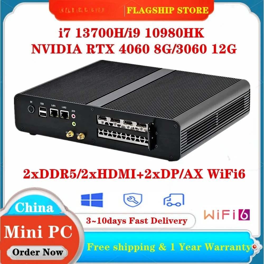 Gaming Mini Computer Intel i7 13700H i9 11900H NVIDIA RTX 4060 8G 3060 12G DDR5 DDR4 NVMe Windows 11 Gamer Mini PC WiFi6
