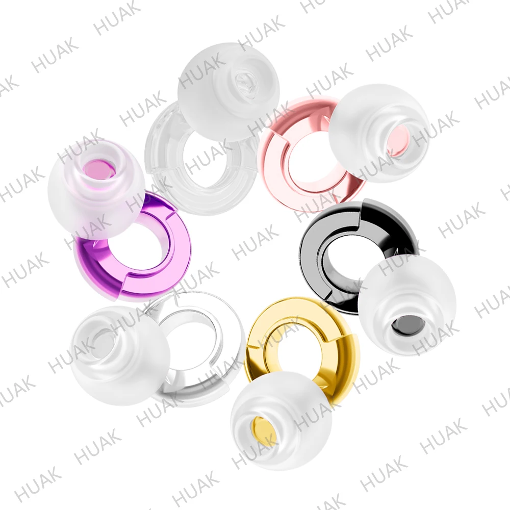 HUAK Plus Ear Plugs - 4size Ear Tips in XS/S/M/L - High-Fidelity Reusable Concerts & Festivals, Live Events, Musicians, DJs