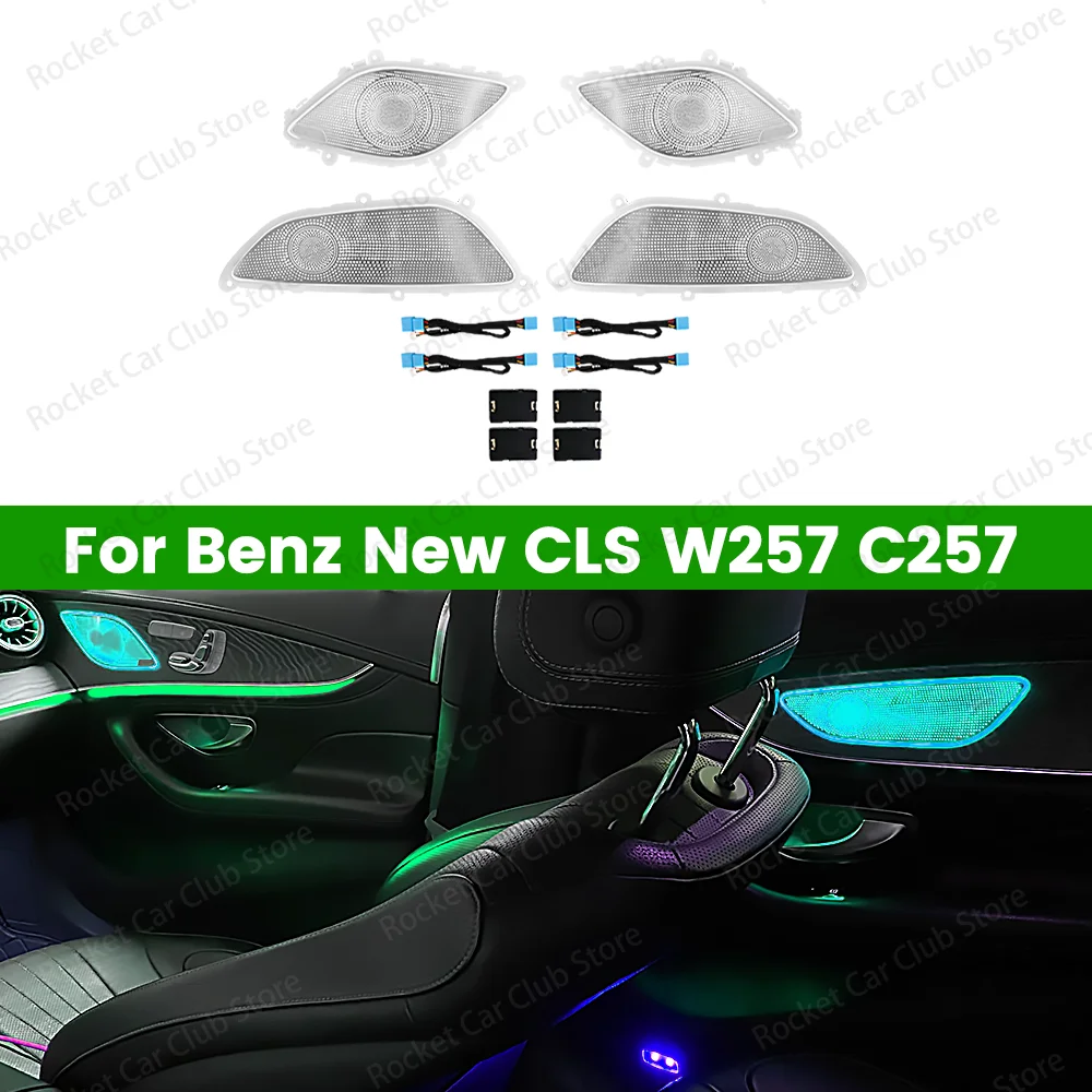 For Mercedes Benz  W257 C257CLS-Class Reinstall the LED speaker Decorative lights 64 color mid tone cover speaker ambient light