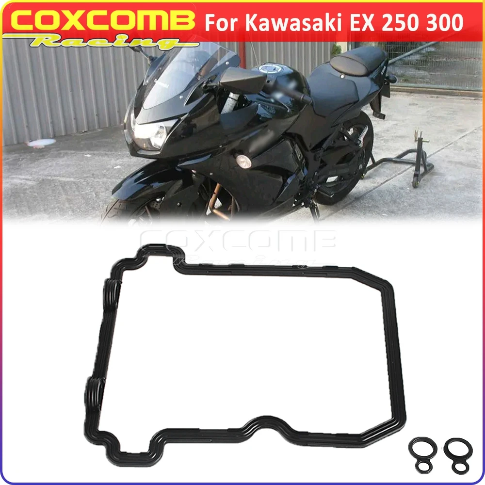 Motorcycle Cylinder Head Cover Guard Gaskets Engine Sealing Kit Rubber Replacement For Kawasaki EX250 Ninja 250 EX300 Ninja 300