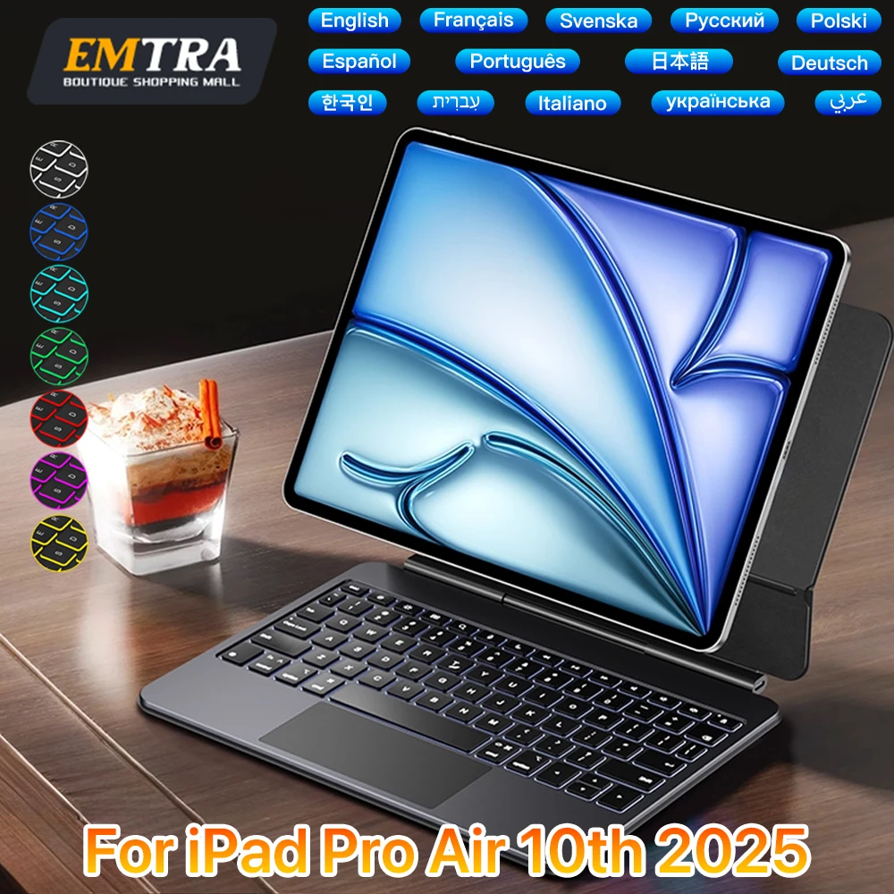 Magic keyboard for ipad 11 A16 12.9 Air 4 Air 5 for iPad 10th Generation Pro 12.9 6th 5th 4th 3rd Gen Smart Cover Magnetic Cases