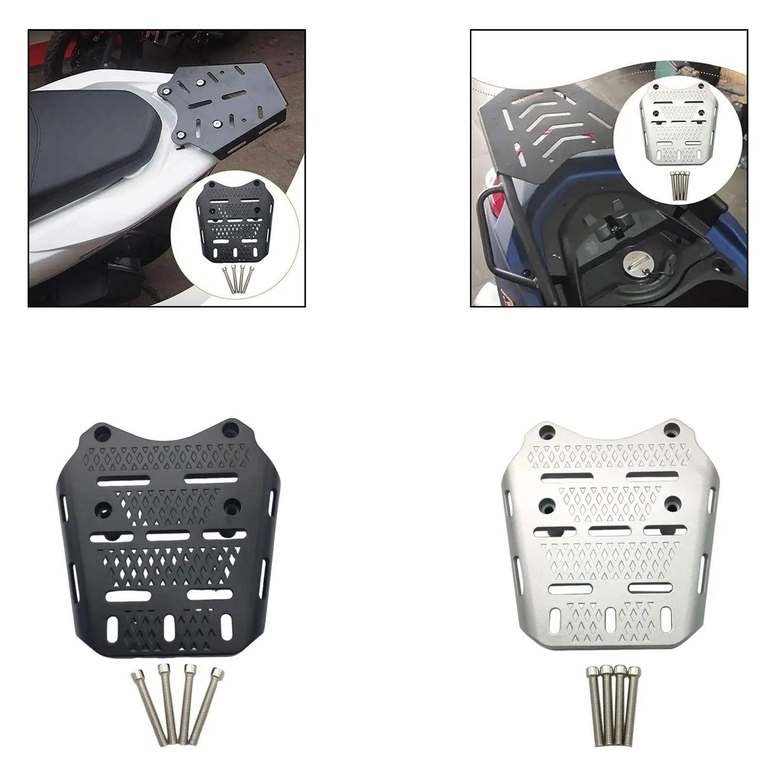 Motorcycle Rear Luggage Rack Cargo Rack Motorcycle Trunk Mounting Rack Aluminum Alloy for Vehicle 2014–2025 Fittings