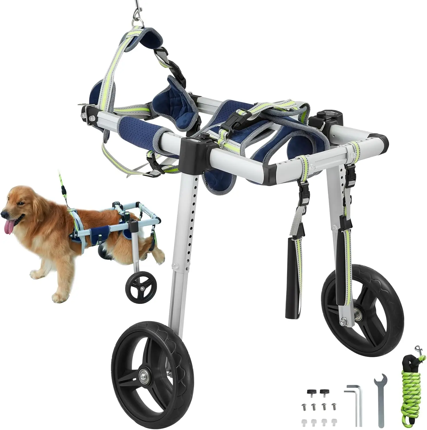 2 Wheels Dog Wheelchair for Back Legs, Pet Wheelchair Lightweight & Adjustable Assisting in Healing, Dog Cart/Wheelchair