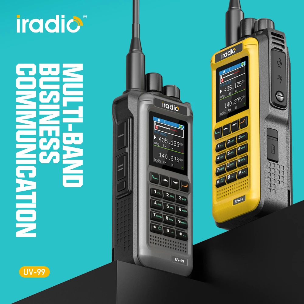 Iradio UV99  Mutli Band Air Band Walkie Talkie 20W High Power FM NOAA 1024CH Wireless 2400mAh Long Range Type-C Ham radio