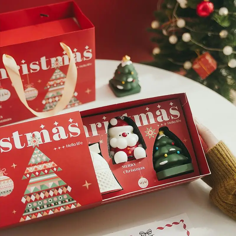 Candles Christmas Scents 3X Cute Holiday Scented Candles Aromatherapy Candles Merry Christmas Decorations Handmade Fragrance