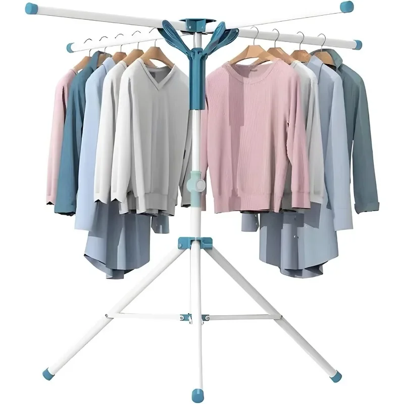 Tripod Clothes Drying Rack Folding Indoor, Portable Drying Rack Clothing and Height-Adjustable, Space Saving Laundry Drying