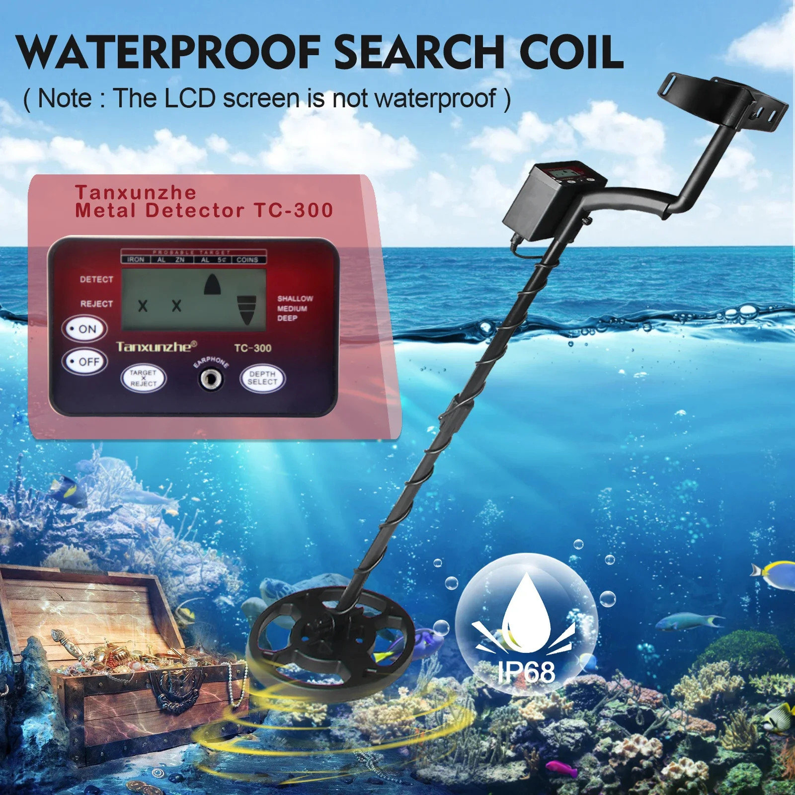 TC-300 Hot Underground Metal Detector Gold Detectors Treasure Hunter Detector Waterproof Circuit Metales High Sensitivity