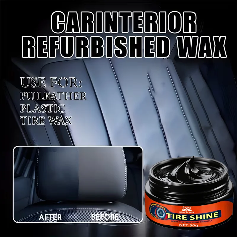 Tire Shine & Plastic Repair Paste - Removes Scratches/Oxid, Restores Shine for Tires/Trim with UV Protect, 5-Min Fix