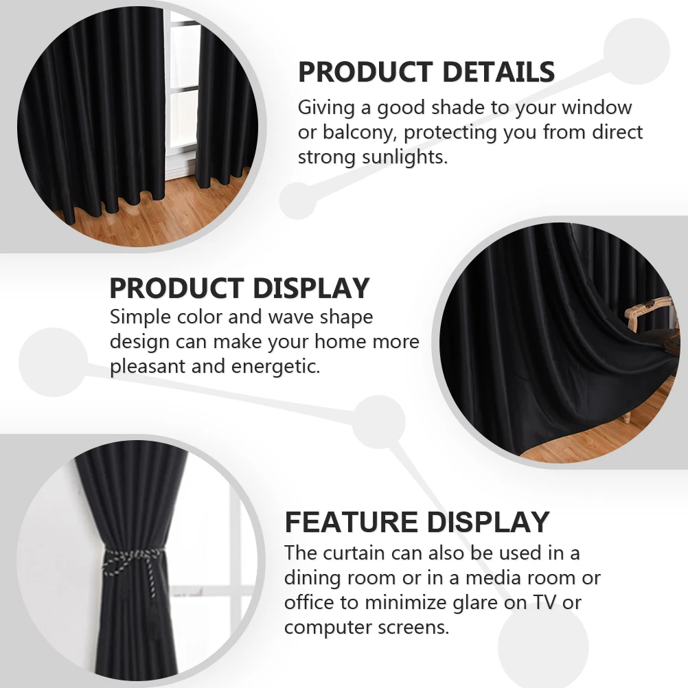 Hoement 2pcs Blackout Curtains 140x245cm Blocking Window Panels Easy Install for Bedroom Living Room Privacy