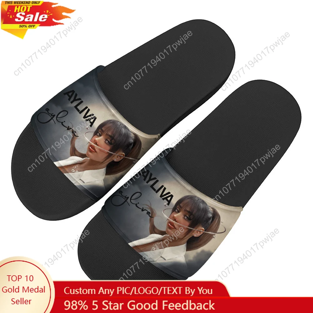 Ayliva Schwarzes Herz Wunder Slippers Home Water Shoes Mens Womens Teenagers Outdoor Beach Pool Sandals Custom Summer Slipper