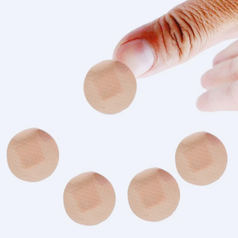 100pcs Mini Round Bandages Adhesive Bandage Skin Color with Non-Stick Pad PE Breathable Patch