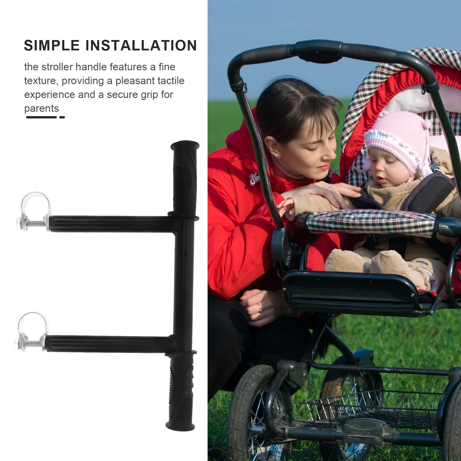 Universal Stroller Handle Extender Stroller Handrail Heightening Armrest Handle Bracket For Baby Stroller Carriage Pushchair