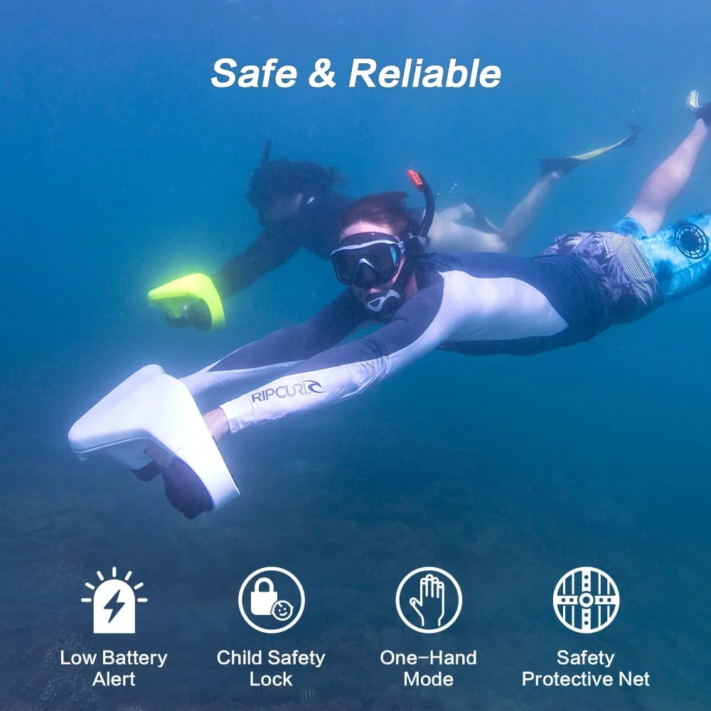 CAMORO Dual 600W Motor Underwater Scooter 128WH Battery Electric Thruster 35-Minute Runtime 3-Speed Compatible Sea Scooter