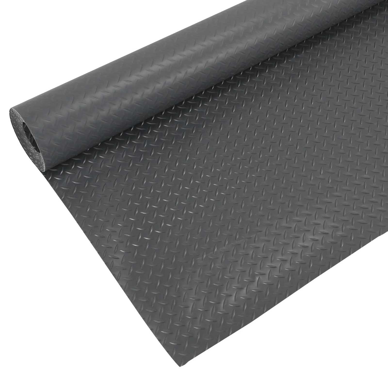 7.9x21/32.8 FT Garage Car Parking Mat 2.5mm Floor Runner Diamond Plate PVC for Truck Trailer SUVs Van Golf Cart Motorcycle