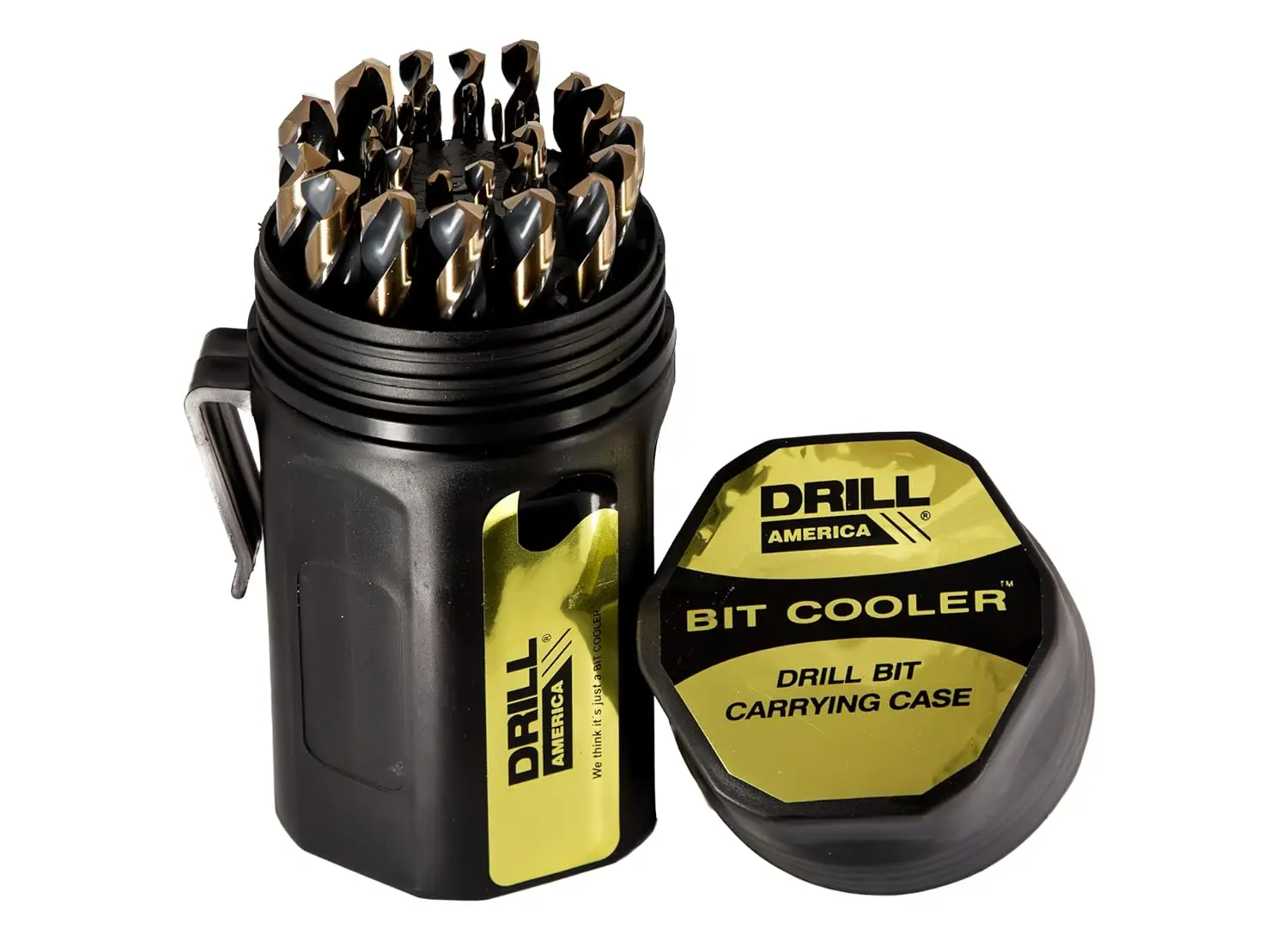 29-Piece Heavy Duty High-Speed Steel Drill Bit Set with Black Gold Finish, Round Case (1/16"-1/2")