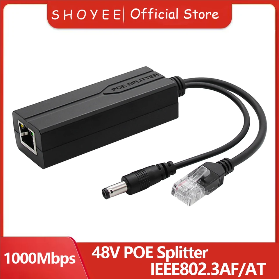 POE Splitter 48V to 12V/5V IEEE 802.3af Output Power Over Ethernet Splitter Adapter  Security System (Plug and Play)