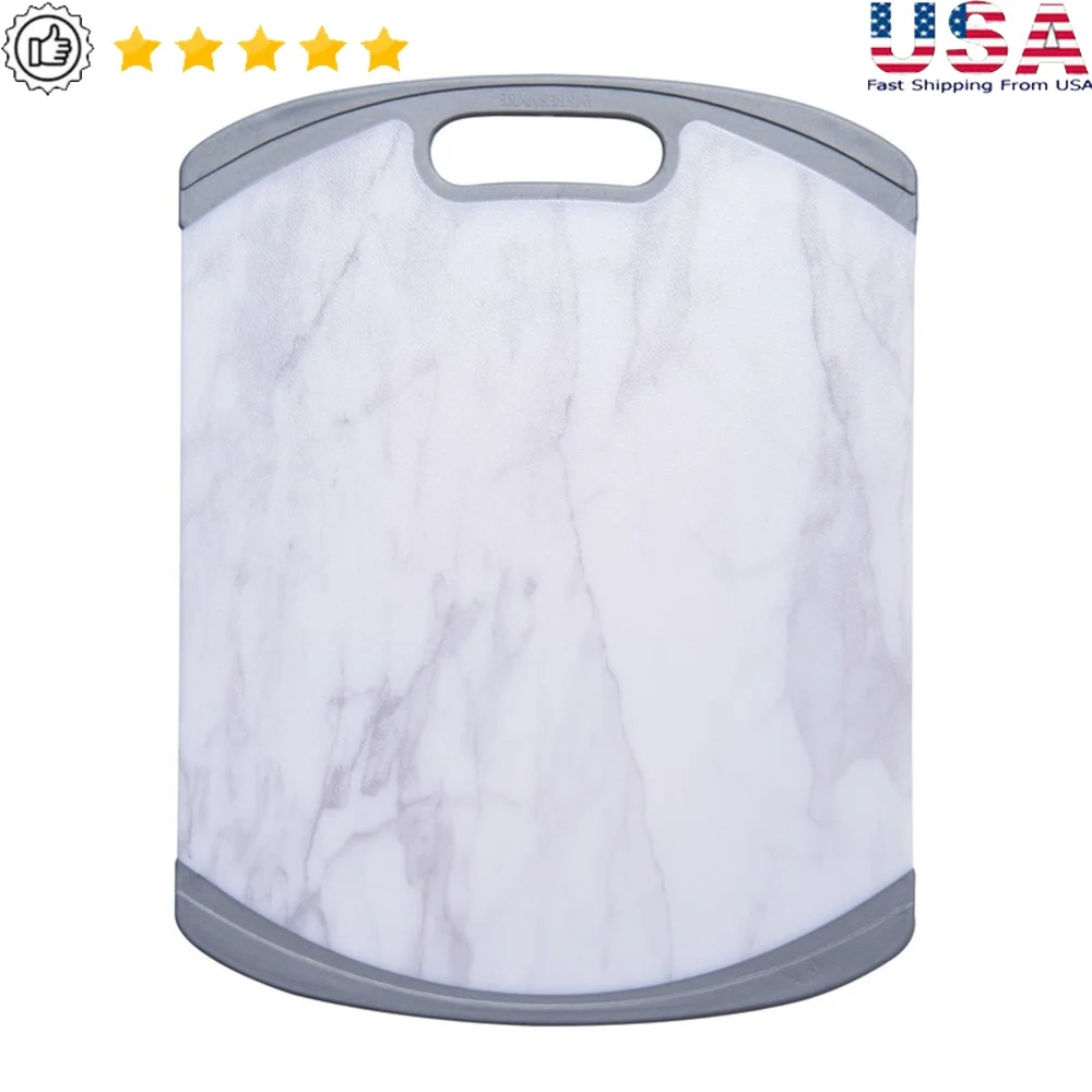 11x14 Reversible Plastic Cutting Board Marble Pattern Non-slip Kitchen Chopping Board Dishwasher Safe Knife Friendly Durable