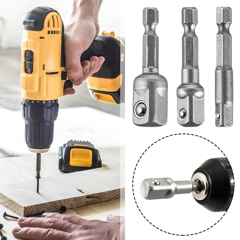 Hexagonal Shank Socket Connector Drill Socket Adapter Impact Drill Extension Drill Bits Bar Socket Adapter For Drill Chuck E9J5