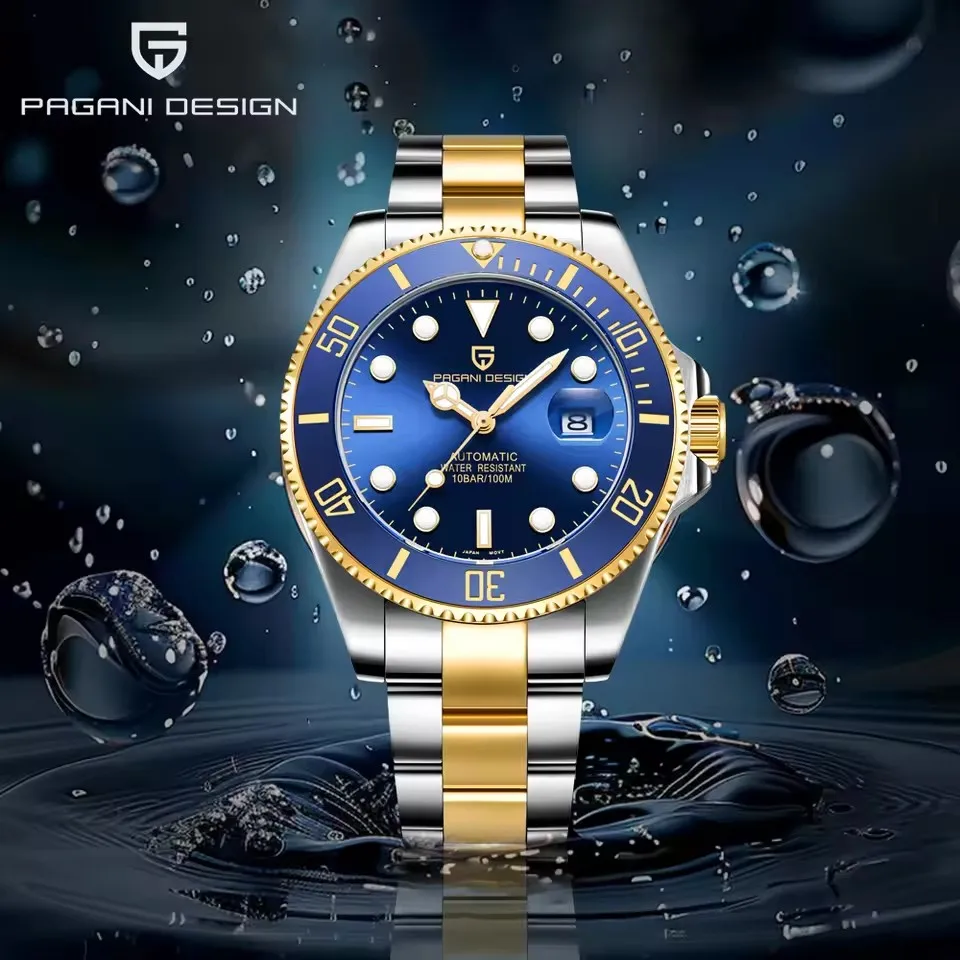 PAGANI DESIGN 43MM Men Watches Luxury Mechanical Watches For Man Automatic Watch Fashion Synthetic Sapphire Glass Gift With Box