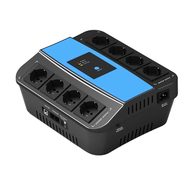 Multi hole customized line interactive UPS 650VA single-phase portable backup uninterruptible power supply offline UPS