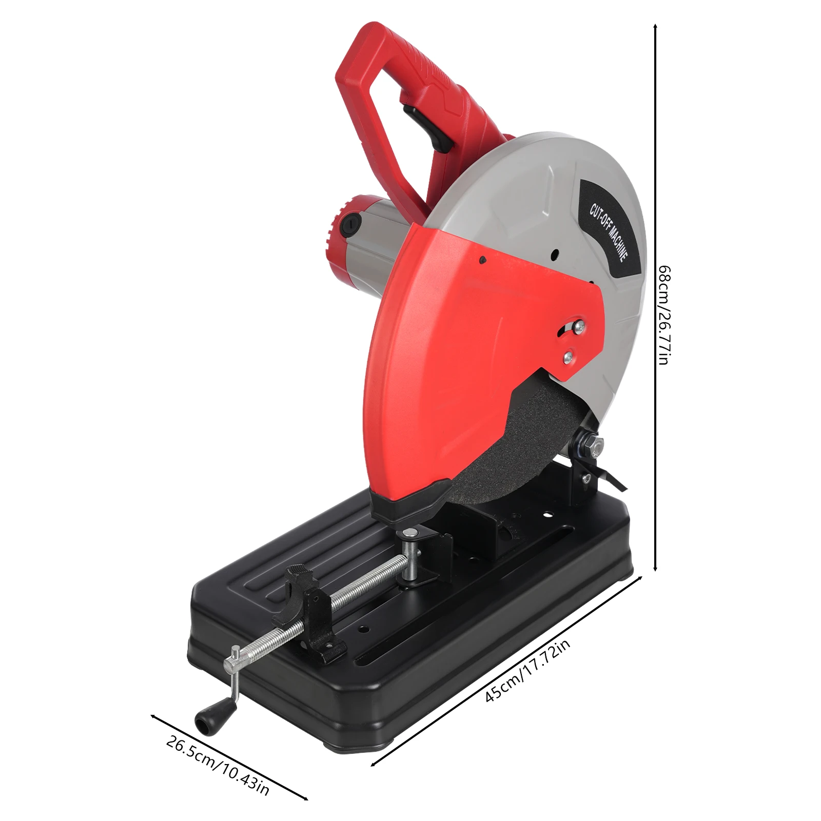 Cutting Machine, 0-45° Adjustable Cutting Saw, Chop Saw 17.72*10.43*26.77” 2800W 110V 50/60Hz for Cutting Steel Bars, Angle Iron