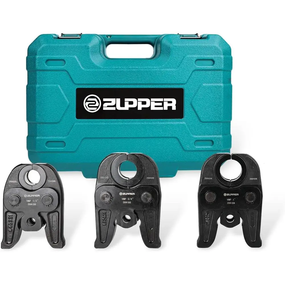 3-Piece MegaPrJaws Kit for 1/2, 3/4, 1 Carbon Steel Pipes, 32kN Capacity, with Carrying Case