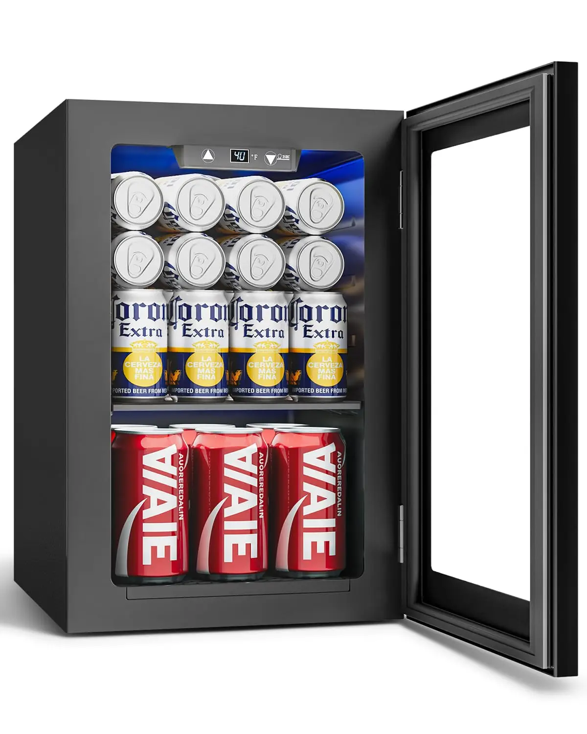 24 Can Mini Fridge w/ Digital Temp Control Soda Wine Beer Cooler for Office Home Dorm Bar, Customized