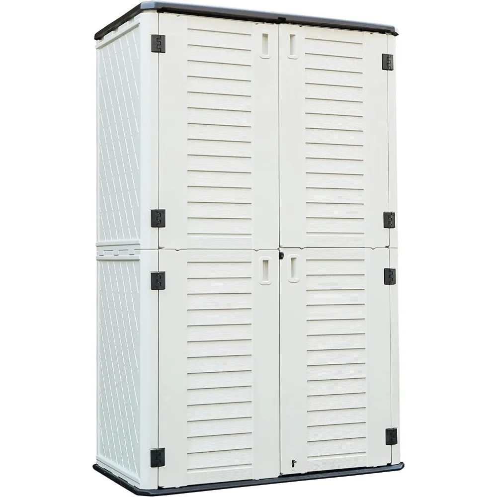 Kinying Outdoor Storage Cabinet, Vertical Storage Shed Perfect to Store Patio Furniture, Garden Tools Accessories,Bike,Beach Cha