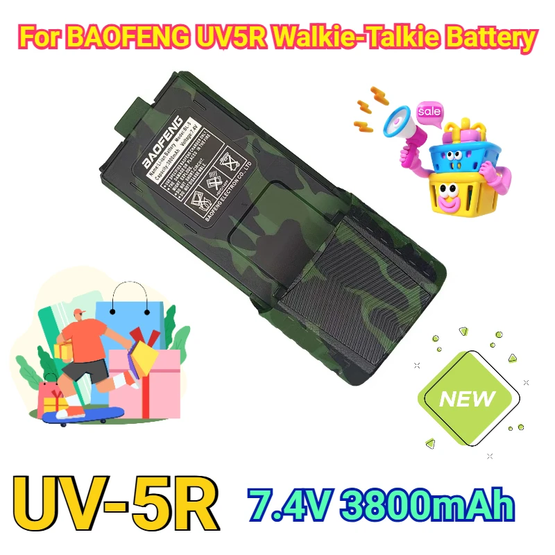 For BAOFENG UV5R Walkie-Talkie Battery UV-5R Extended-capacity Lithium Battery