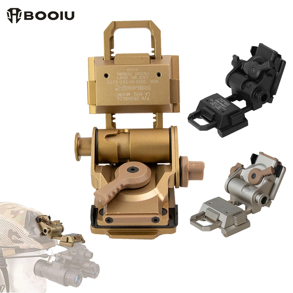 BOOIU Metal/Nylon L4G24 NVG Helmet Mount Holder for PVS15/18 GPNVG18 Goggle Night Vision Stent Outdoor Tactical Helmet Bracket