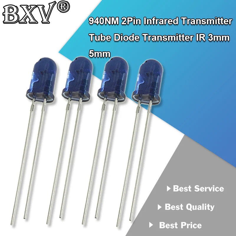 10PCS 940NM 2Pin TSAL4400 TSAL6100 TSAL6200 TSAL6400 Infrared Emission Tube Diode EMITTER IR 3mm 5mm  4400 6100 6200 6400