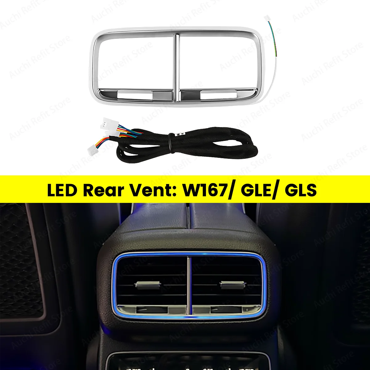 64 Colors Rear Air Vents Ambient Light For Mercedes Benz GLE GLS W167 GLE53 GLS63 Coupe Modification Lighting Decorative Lamp