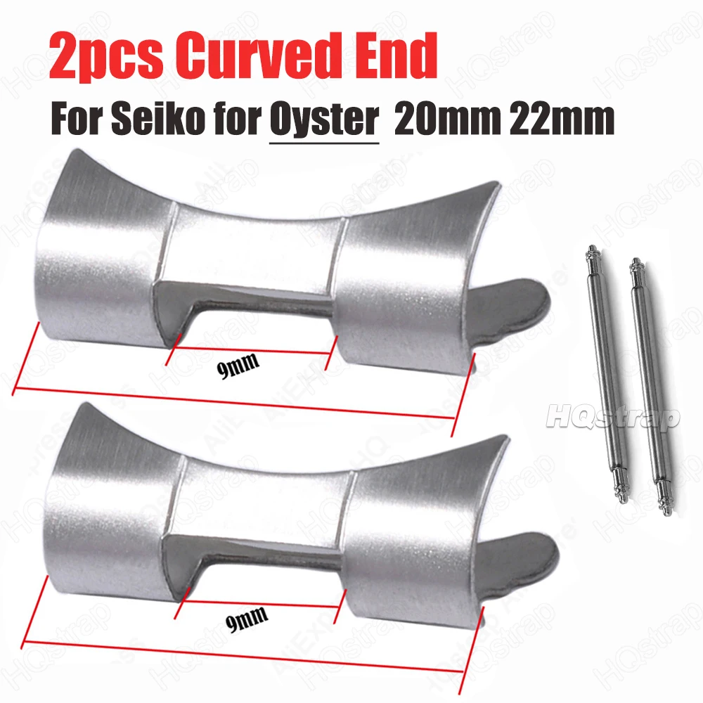 2pcs for Oyster Curved End 20mm 22mm for Seiko SKX009 SKX007 Strap Connector Stainless Steel Watch Repair Tools Accessories