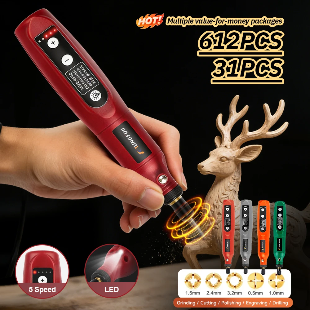 Cordless Mini Rotary Tool Electric Engraving Pen Power Tool for Metal, Wood, Glass & Plastic Engraving, Polishing & Drilling