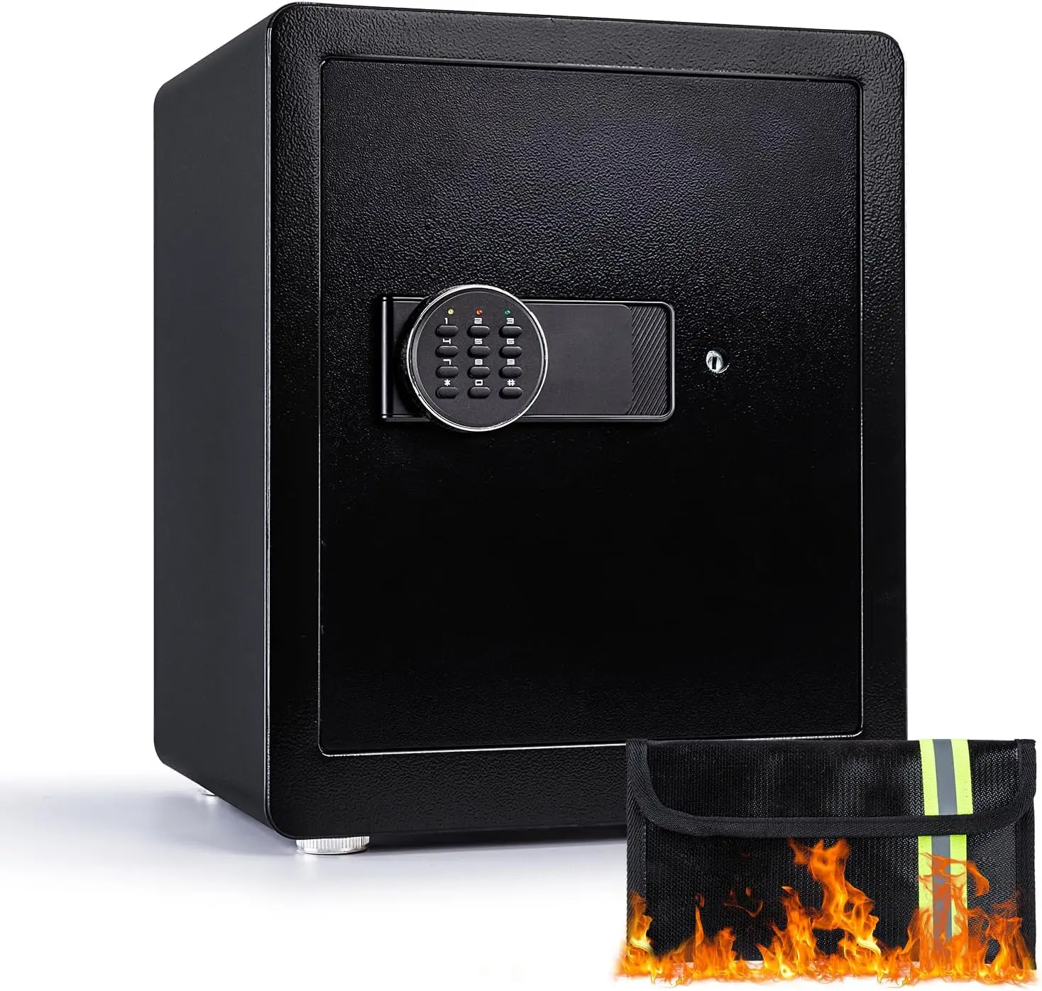 Safe Box, 1.9 Cubic Feet Security Home Safe Box, W/Electronic Digital Keypad, Dual Alarm System, LED Light, Adjustable Shelf, fo