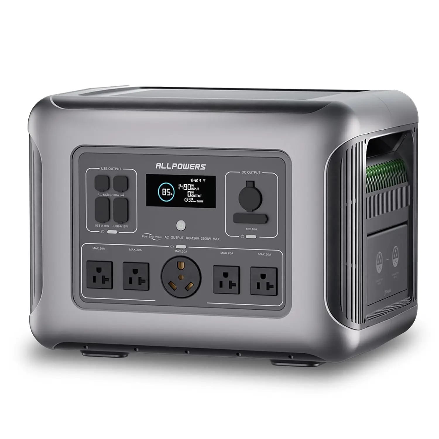 R2500 Portable Power Station, 2016Wh LiFePO4 Battery Backup with 4x 2500W AC Outputs, Solar Generator for 13, Customized