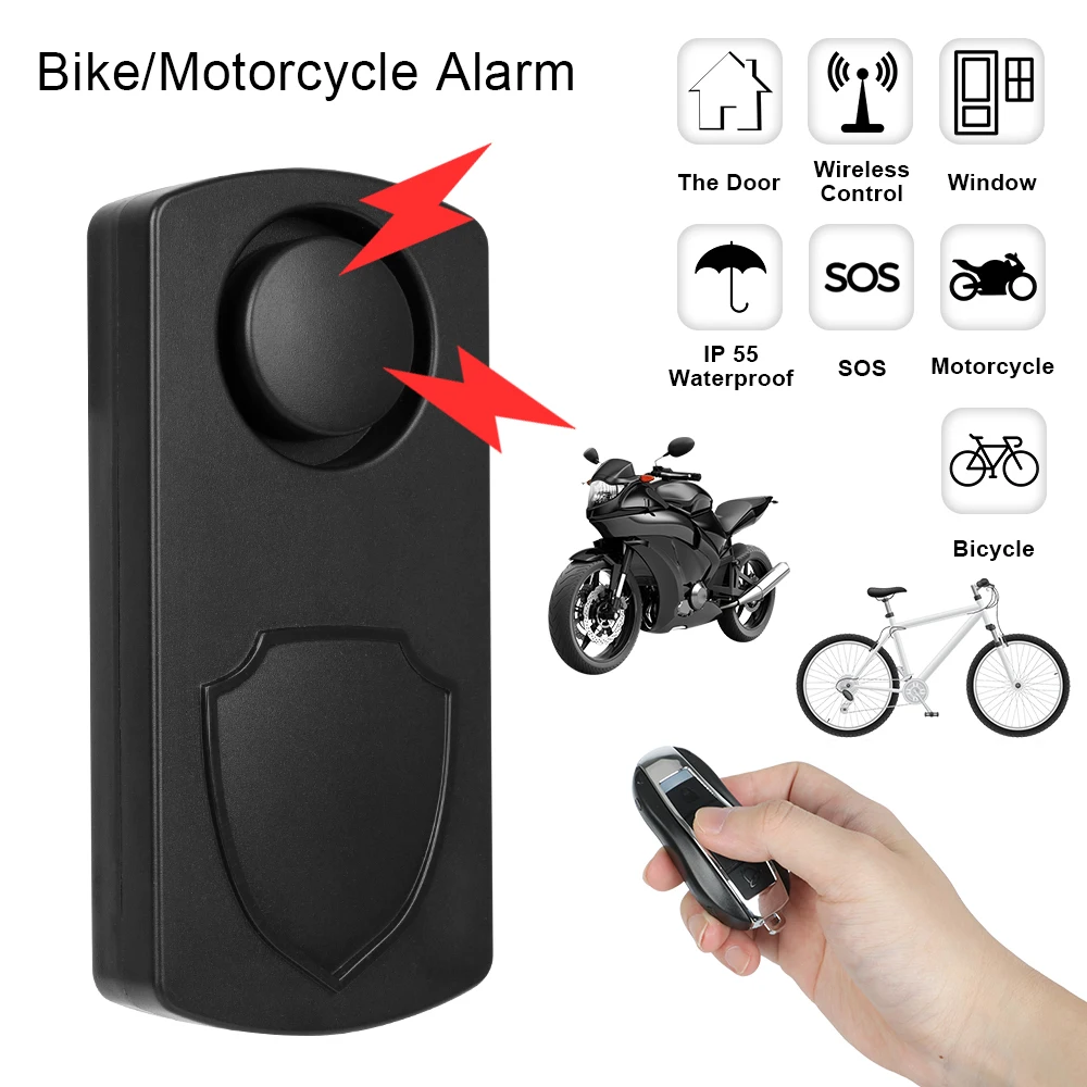 Security Anti Lost Vibration Detector Alarm Wireless Remote Control Waterproof Bike Motorcycle Electric Bicycle