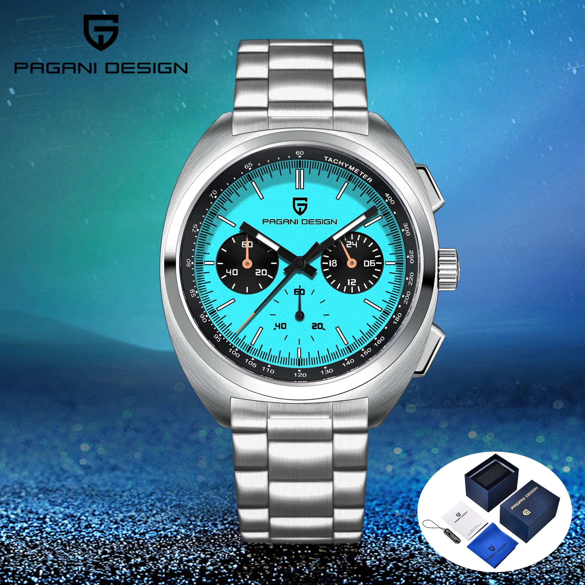 2025 New PAGANI DESIGN Men's Watches Top Luxury Chronograph Quartz Watch For Man AR Sapphire Mirror Luminous Men Gift With Box