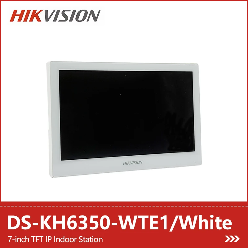 Hikvision 7 inch Wifi IP Indoor Station APP View Voice Message Elevator Control Smart Home Video Intercom DS-KH6350-WTE1/White