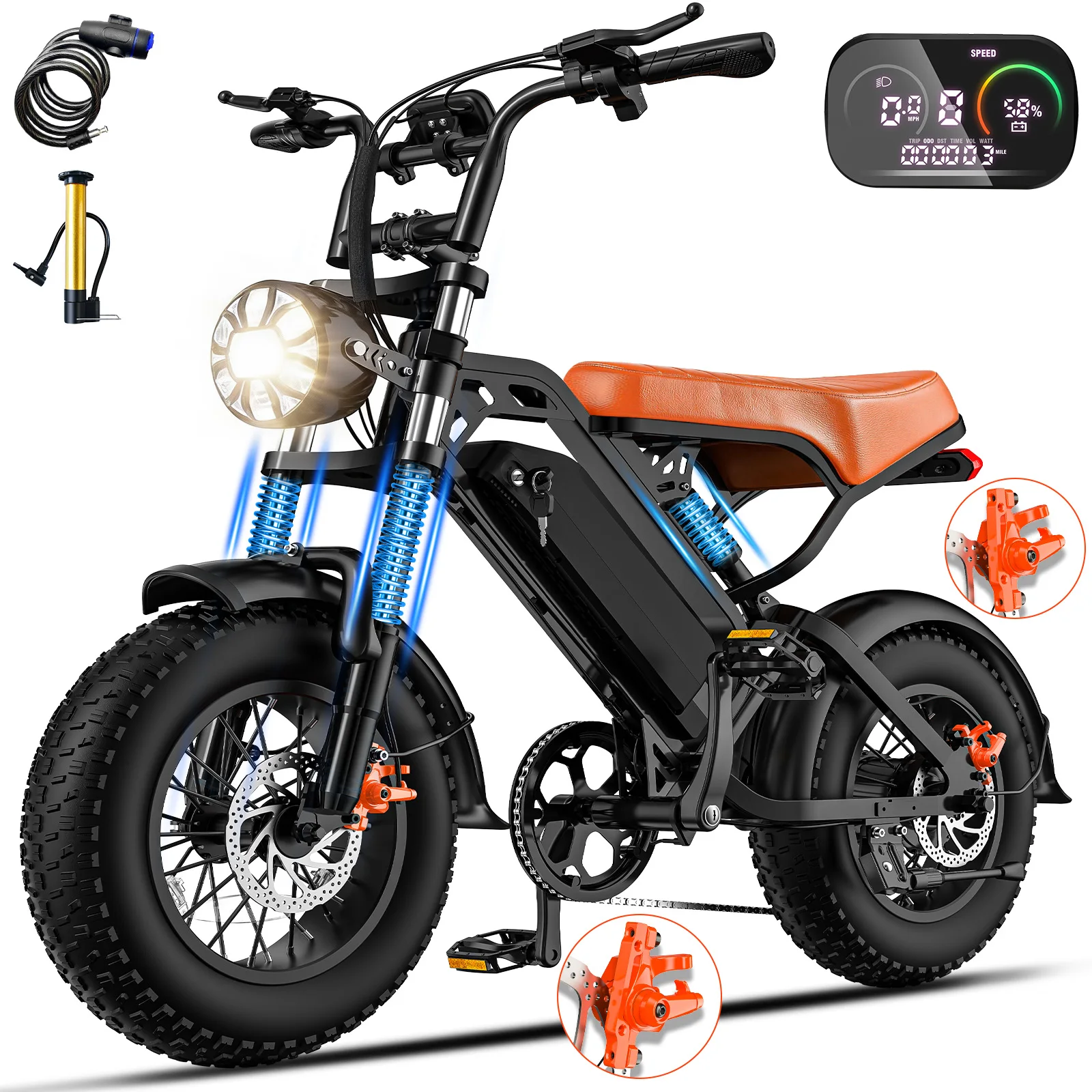 1200W All-terrain Electric Motorcycle, 48V18Ah Adult Electric Dirt Bike, 28MPH, 5-speed Variable Speed, Load Capacity of 500LBS
